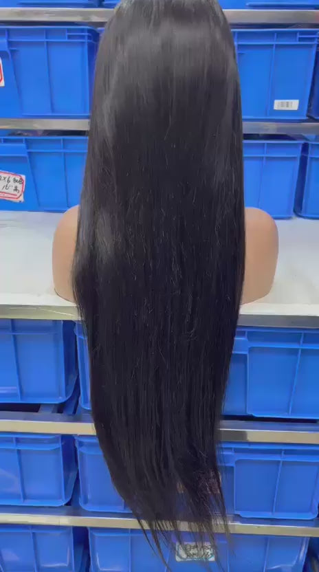 HK hair 1B# 13x4 HD lace frontal straight wig 24"