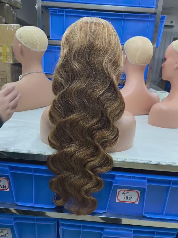 HK hair #27 honey blonde body wave 13x4 HD lace frontal wig