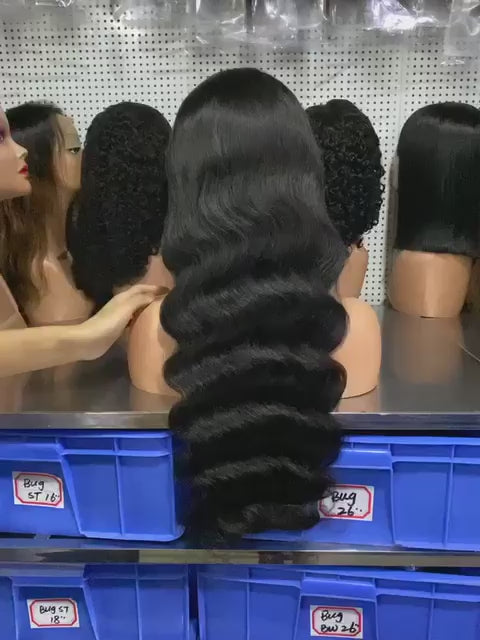 HK hair 1B 13x4 HD lace body wave wig