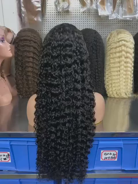 HK hair 1B Jerry curly 13x4 HD lace frontal wig