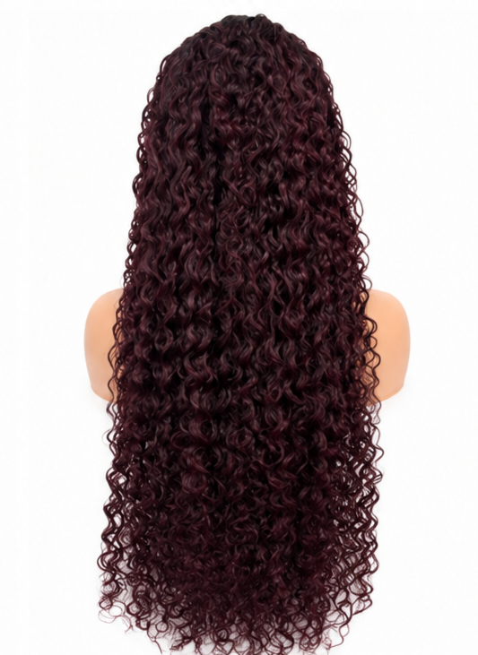 HK hair 1B 13x4 HD lace deep wave curly wig 24"